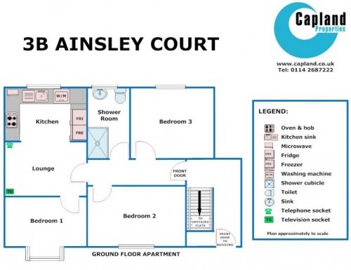 Floorplan of 3b Ainsley Court