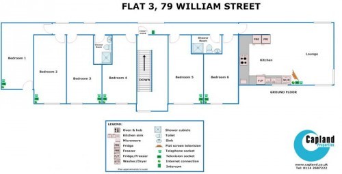  Floor plan Flat 3, 79 William Street