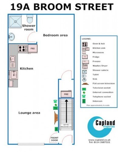Floor plan 19A Broom Street